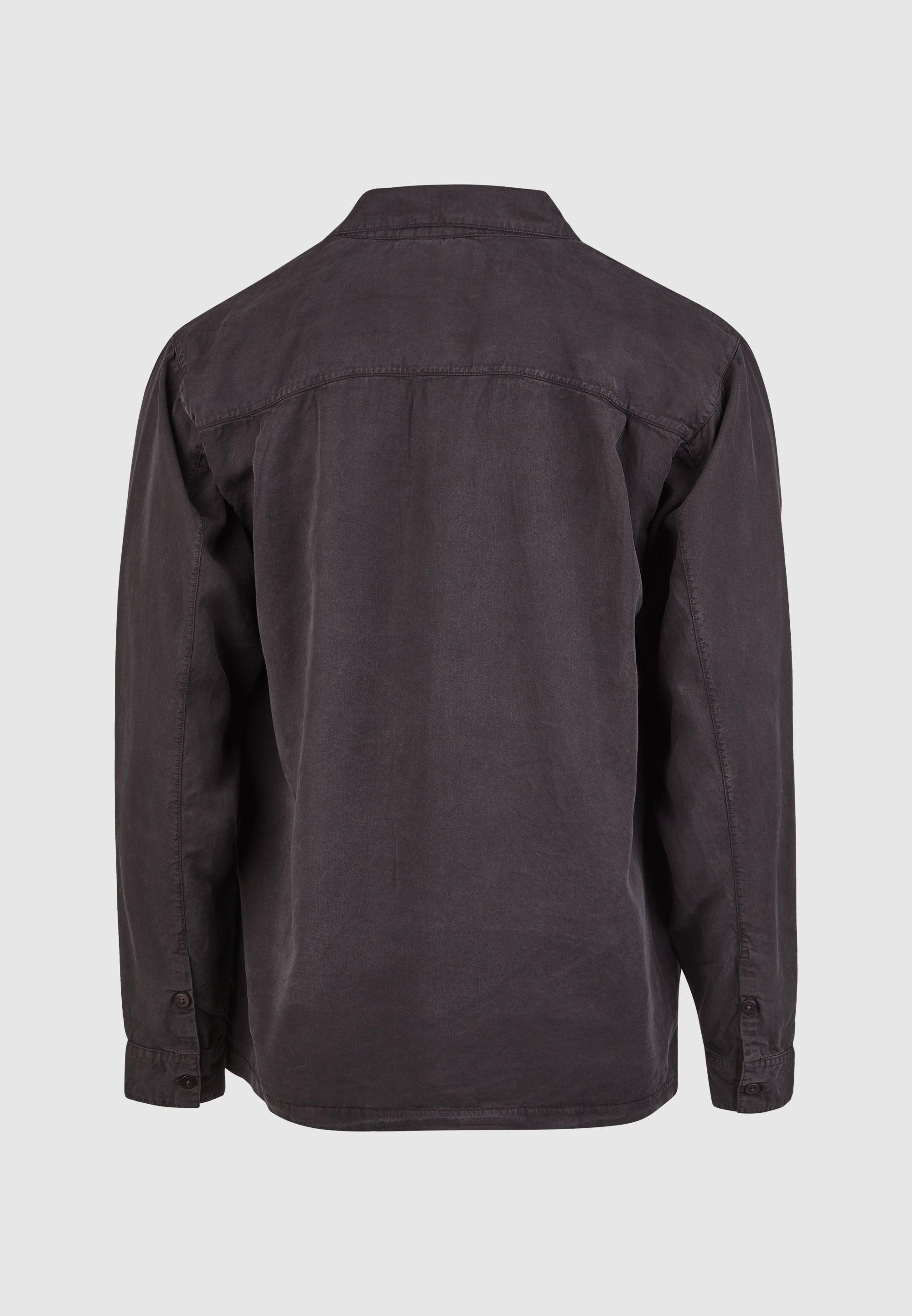 Cleptomanicx Blue Graphite Oversized Easy Shirt Hemd Herren grau